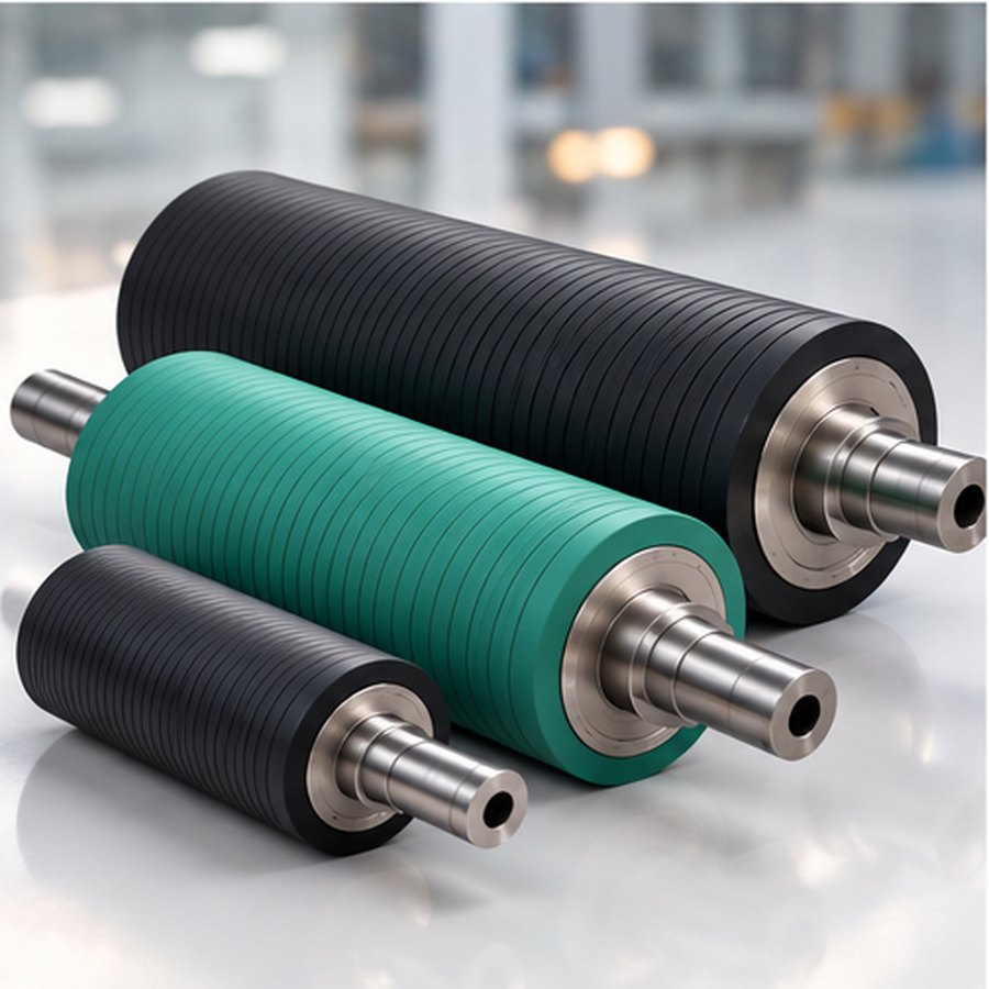 Rubber rollers for rice hullers